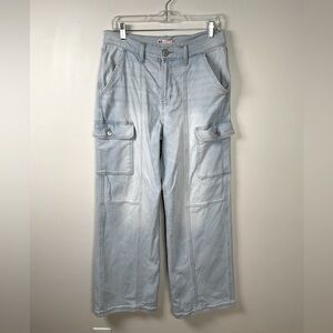 SO Juniors High Rise Cargo Wide‎ Leg Jeans, Light Rise, Size 11/30W